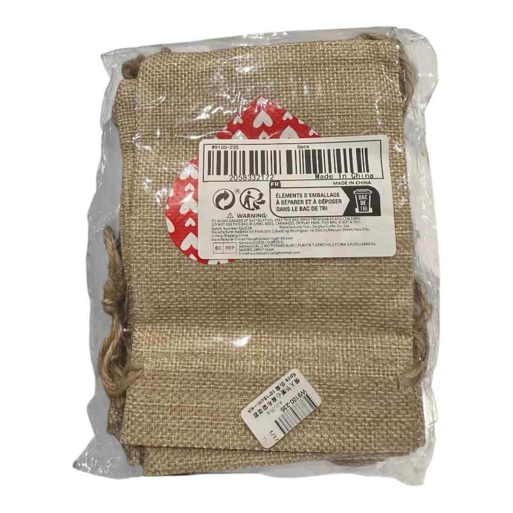 NWT-Valentine’s Day, red heart design, drawstring gift bags